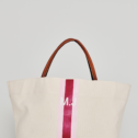As Is - Petra Classic Canvas Tote Bag with Initials (Pink Fuchsia)