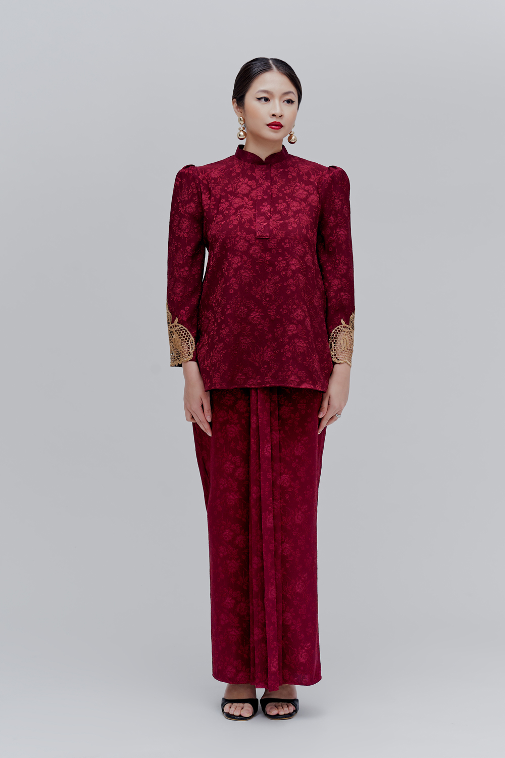 Salome Kurung Kedah - Maroon