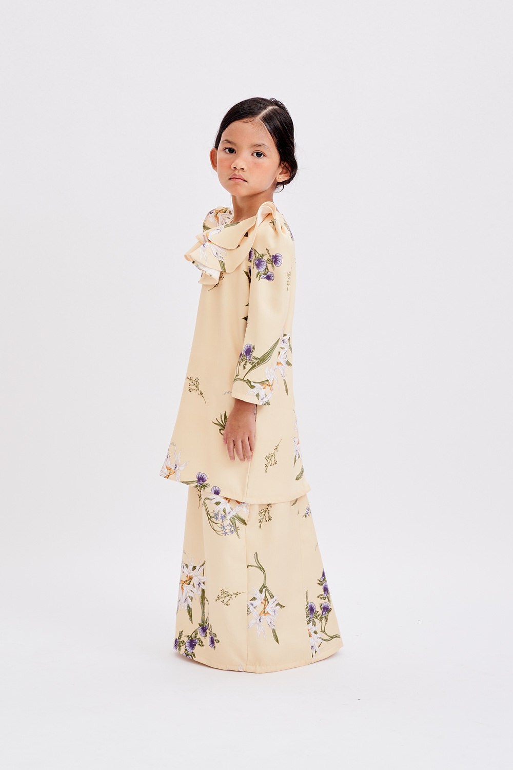 Hailey Kurung in Soft Yellow (Kids)