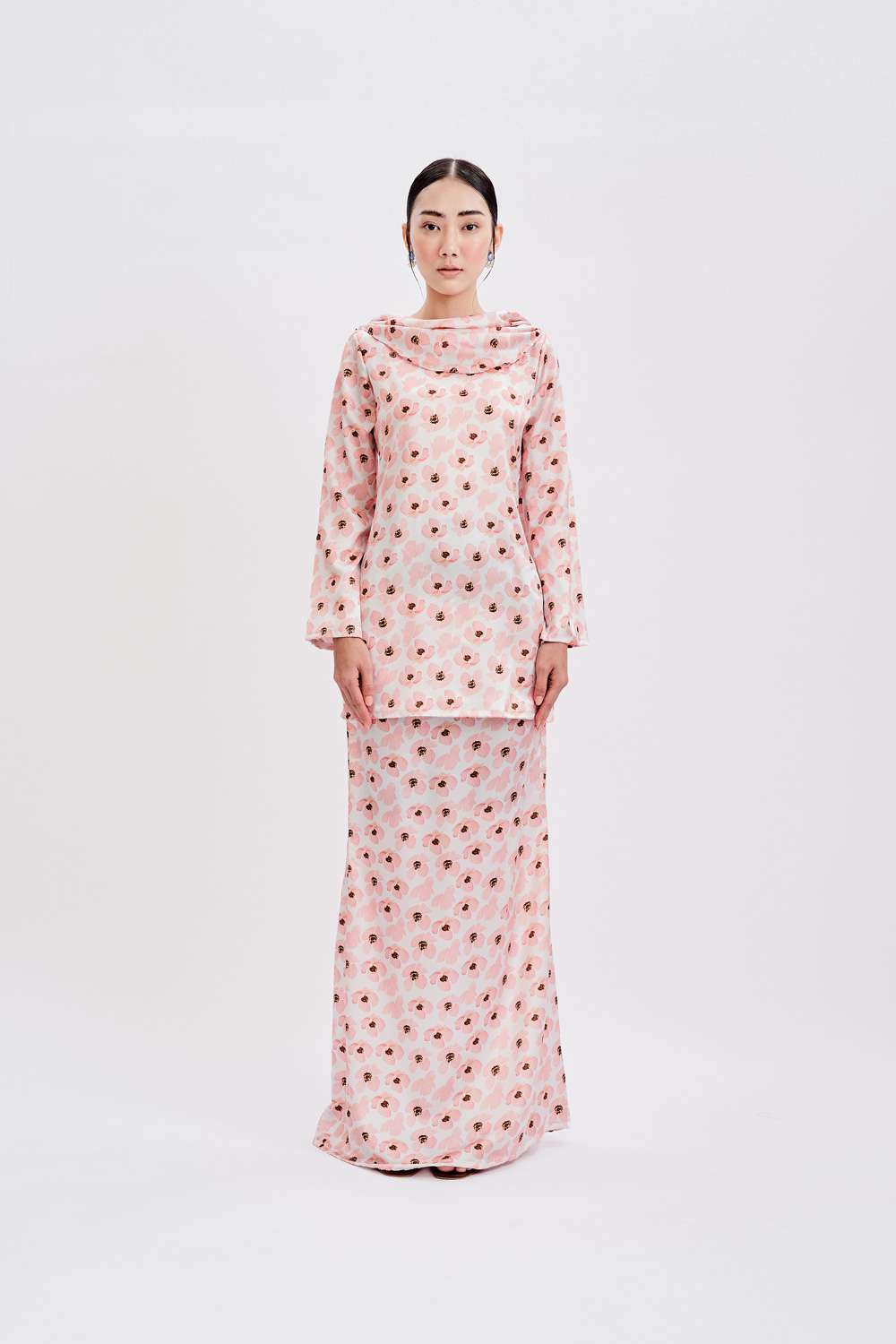 Raisa Poppy Satin Kurung